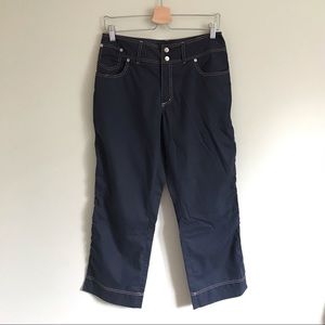 Point Zero Nautical Wide Leg Capri Pants in Navy 90s 00s Y2K